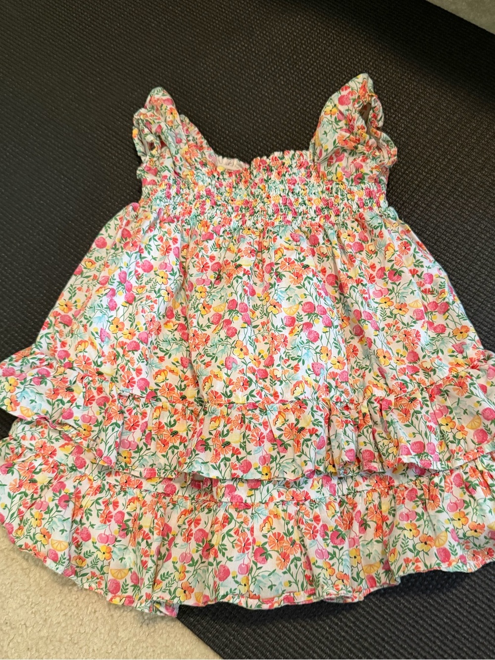 Janie and Jack Pink Multi Floral Ruffle Tank Top